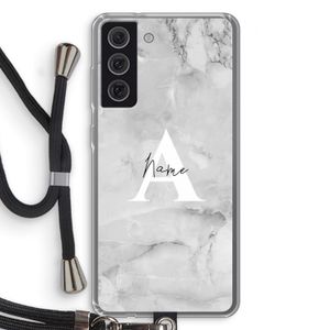 Ivory Marble: Samsung Galaxy S21 FE Transparant Hoesje met koord