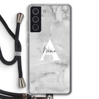 Ivory Marble: Samsung Galaxy S21 FE Transparant Hoesje met koord