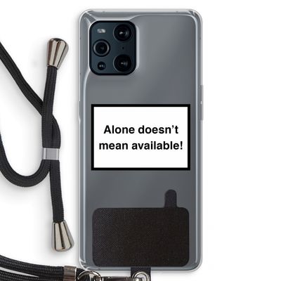 Alone: Oppo Find X3 Pro Transparant Hoesje met koord