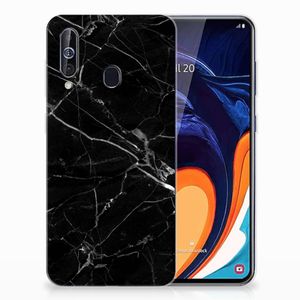 Samsung Galaxy A60 TPU Siliconen Hoesje Marmer Zwart - Origineel Cadeau Vader