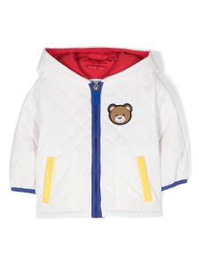 Moschino Kids veste matelassée à patch logo - Blanc