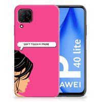 Huawei P40 Lite Silicone-hoesje Woman Don't Touch My Phone - thumbnail