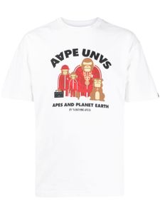 AAPE BY *A BATHING APE® t-shirt en coton à logo imprimé - Blanc