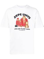 AAPE BY *A BATHING APE® t-shirt en coton à logo imprimé - Blanc - thumbnail