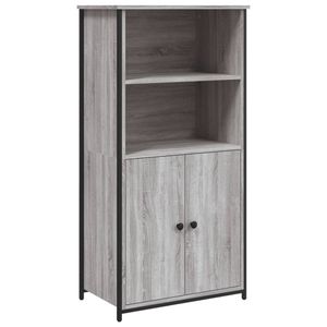 vidaXL Hoge kast 62x36x121,5 cm bewerkt hout grijs sonoma