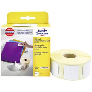 Avery-Zweckform AS0929120 Etiketten 25 x 25 mm Papier Wit 1000 stuk(s) Permanent hechtend Universele etiketten