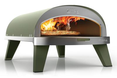 ZiiPa Pizza Oven Piana - Gasmodel - met Thermometer - Eucalyptus - voor ø 30 cm pizza&apos;s - Roterende pizzasteen