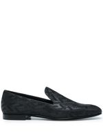 Versace chaussons métallisés à motif La Greca en jacquard - Noir