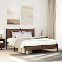 Bedframe zonder matras metaal bruin eikenkleurig 150x200 cm