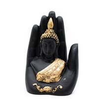 Boeddha in Hand met Goudkleur (15 cm) - thumbnail
