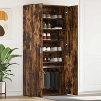 Schoenenkast Gerookt Eikenhout 80x39x180 cm Geengineerd Hout