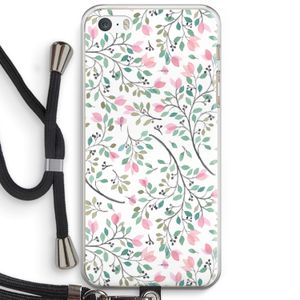 Sierlijke bloemen: iPhone 5 / 5S / SE Transparant Hoesje met koord