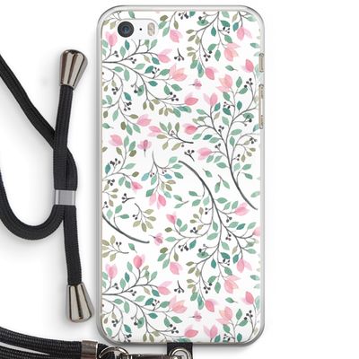 Sierlijke bloemen: iPhone 5 / 5S / SE Transparant Hoesje met koord