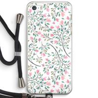 Sierlijke bloemen: iPhone 5 / 5S / SE Transparant Hoesje met koord
