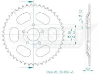 ESJOT achtertandwiel "0850" chain wheel 415 45z steel black