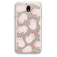 Hands pink: Samsung Galaxy J7 (2017) Transparant Hoesje