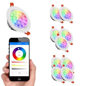 Wifi set met 1 tot 4 RGBWW led inbouwspots 9 watt