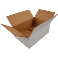 Amerikaanse vouwdoos | golfkarton | 330x220x165mm | enkele golf | PFA | wit | 25 stuks