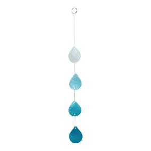 Blauwe Capiz Schelp Decoratiehanger met Sarana Druppels