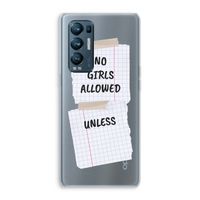 No Girls Allowed Unless: Oppo Find X3 Neo Transparant Hoesje