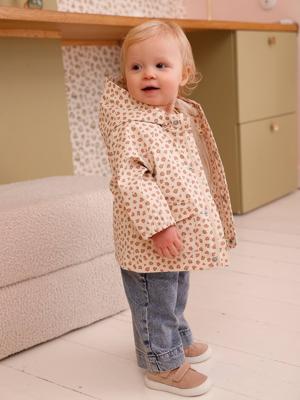 Regenjas 3 in 1 babymeisje met luipaardprint ecru