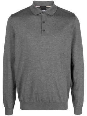 BOSS polo Lancione en laine vierge - Gris