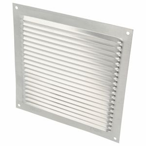 AMIG Ventilatierooster/muurrooster - 170 x 170mm - aluminium - zilver - schoepenrooster