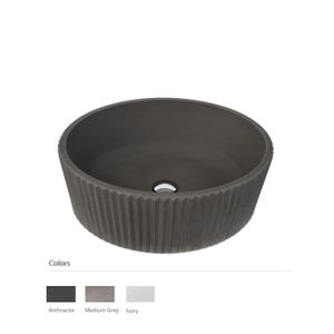 Opzet Waskom Urbi et Orbi Siman Basin Beton Ovaal 56x46x20 cm Antraciet