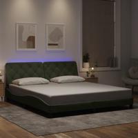 Bedframe met LED zonder matras fluweel lichtgrijs 180x200 cm
