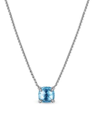 David Yurman collier Petite Châtelaine en argent sterling serti de topaze et de diamants - Bleu