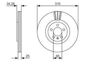 Remschijf BOSCH, Remschijftype: Geventileerd: , u.a. für Seat, Audi, VW