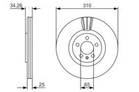 Remschijf BOSCH, Remschijftype: Geventileerd: , u.a. für Seat, Audi, VW - thumbnail