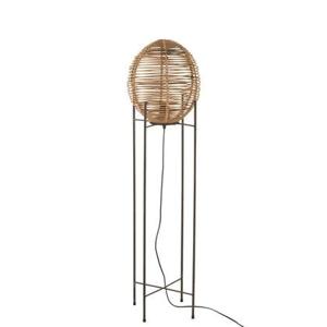 J-Line Vloerlamp op Frame Metaal Rattan Bruin