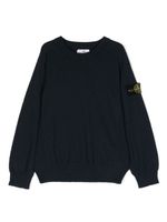 Stone Island Junior pull à patch Compass - Bleu - thumbnail