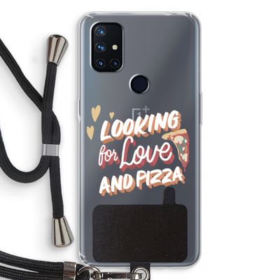 Pizza is the answer: OnePlus Nord N10 5G Transparant Hoesje met koord