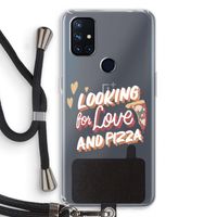 Pizza is the answer: OnePlus Nord N10 5G Transparant Hoesje met koord