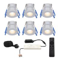 Set van 6 Milano inbouwspots 12V - IP65 waterdicht - 2700K warm wit - 3 Watt 200 lumen - RVS - Verandaverlichting - Dimbaar