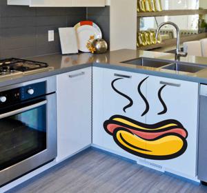 Muursticker Broodje Hotdog