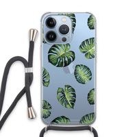 Tropische bladeren: iPhone 13 Pro Transparant Hoesje met koord