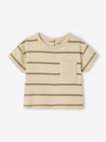 Gestreept t-shirt baby van katoen groen, gestreept