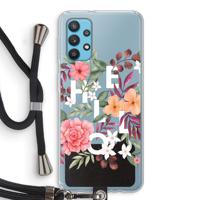 Hello in flowers: Samsung Galaxy A32 4G Transparant Hoesje met koord