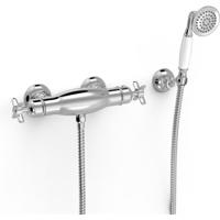 Douchekraan Tres Clasic | Opbouw | Thermostaatkraan | 1-weg | hoh 15 cm | 2-knops | Vintage | Chroom