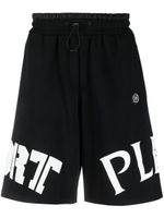 Plein Sport short de sport à logo imprimé - Noir