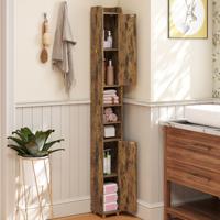 Smalle Badkast met Toiletpapierhouder & Zijhaak Hoge Kast Badkamerkast Vintage