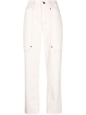 Brunello Cucinelli jean droit à coutures contrastantes - Tons neutres