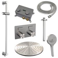 Thermostatische Inbouw Regendouche Brauer Carving Edition Met Drukknoppen SET 72 Met 30 cm Douchekop En Plafondarm En Staaf 3-Standen Handdouche En