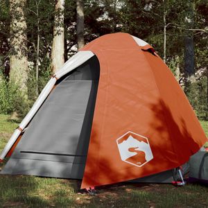 Tent 2-persoons 254x135x112 cm 185T taft grijs en oranje