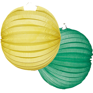 Feestartikelen Lampion set geel/groen