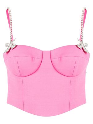 AREA haut bustier à appliqué papillon - Rose