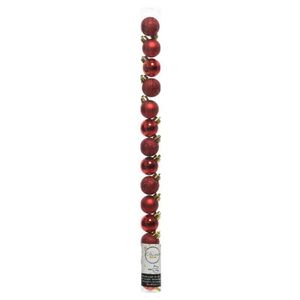 14x stuks kleine kunststof kerstballen rood 3 cm - Kerstbal